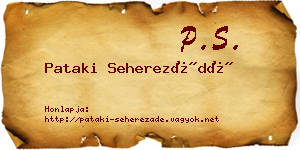 Pataki Seherezádé névjegykártya
